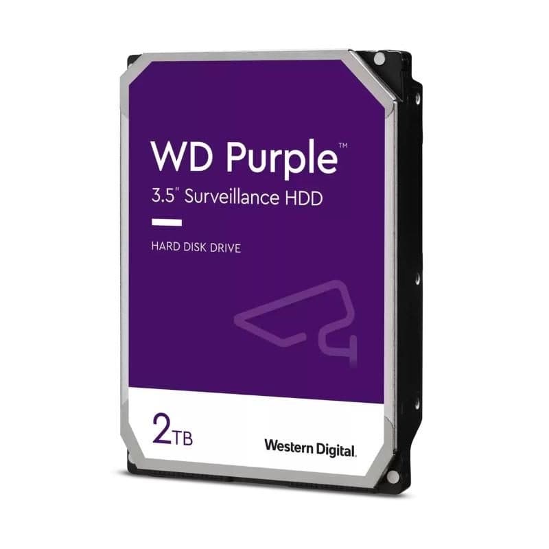 Hard disk HDD 2 TB SATA 3 3.5 pollici 5400 rpm cache 64 MB per videosorveglianza 24x7 - WD Purple WD23PURZ