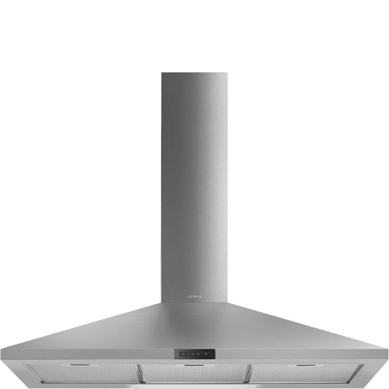 Cappa aspirante a muro 90 cm 180 W classe D inox con luce LED - Smeg KDE900EX