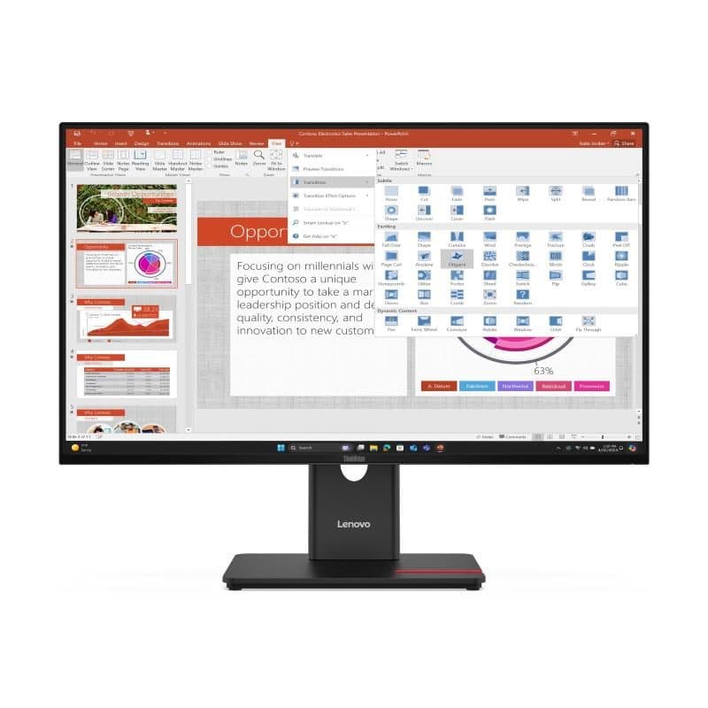 Monitor 27 pollici Full HD IPS AG 16:9 4 ms 300 cd/m² nero, HDMI/DP, 5 USB, pivot - Lenovo ThinkVision T27-40