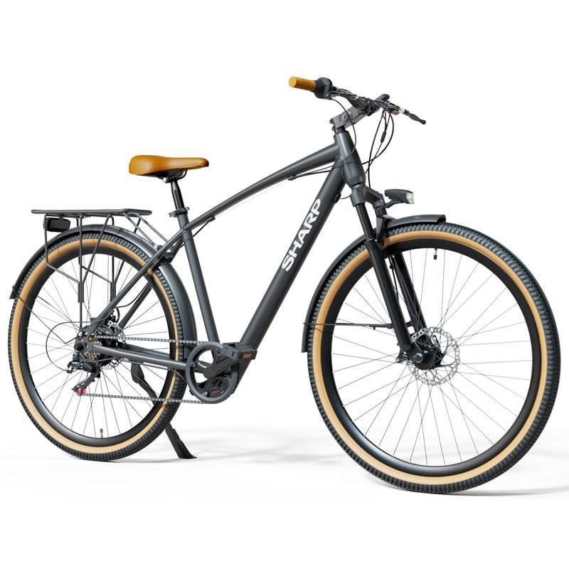 Bicicletta elettrica 250 W ruote 29 x 2.125 telaio in alluminio, 25 km/h, autonomia fino a 60 km, nera - Sharp Riga BK-DM03E