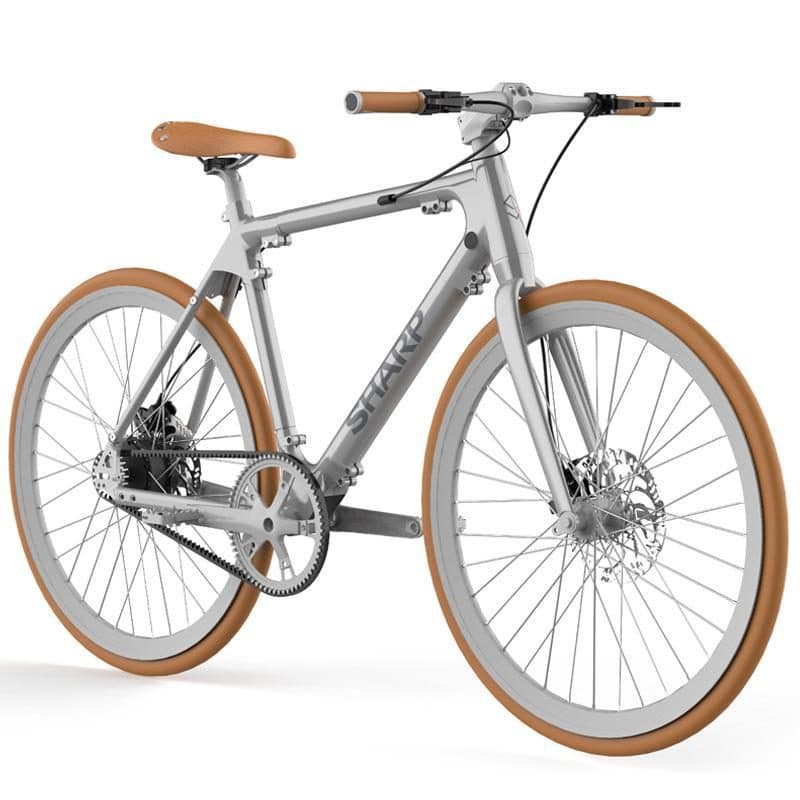 Bicicletta elettrica 250 W ruote 28 telaio alluminio 25 km/h autonomia 80 km freni a disco argento metallizzato - Sharp Milano