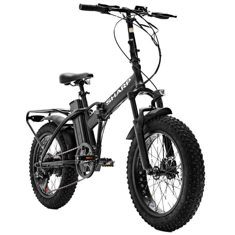 Fat bike elettrica pieghevole nera 20x4, motore 250 W 36V, batteria 36V 13Ah, autonomia 50 km - Sharp Basel BK-FM02E-B