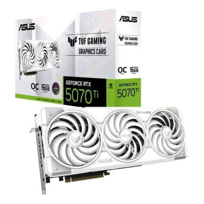 Scheda grafica RTX 5070 Ti 16GB GDDR7 triple fan PCIe 5.0, 2 x HDMI, 3 x DP - ASUS TUF Gaming TUF-RTX5070TI-O16G-WHITE-GAMING