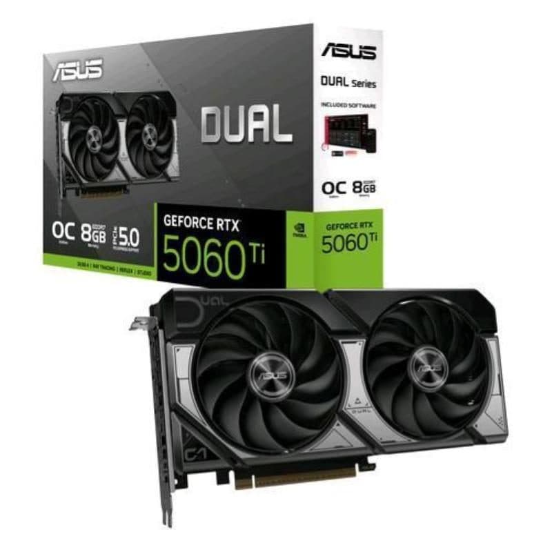 Scheda grafica GeForce RTX 5060 Ti 8GB GDDR7 dual fan PCIe 5.0, 1 x HDMI, 3 x DisplayPort - ASUS DUAL-RTX5060TI-O8G