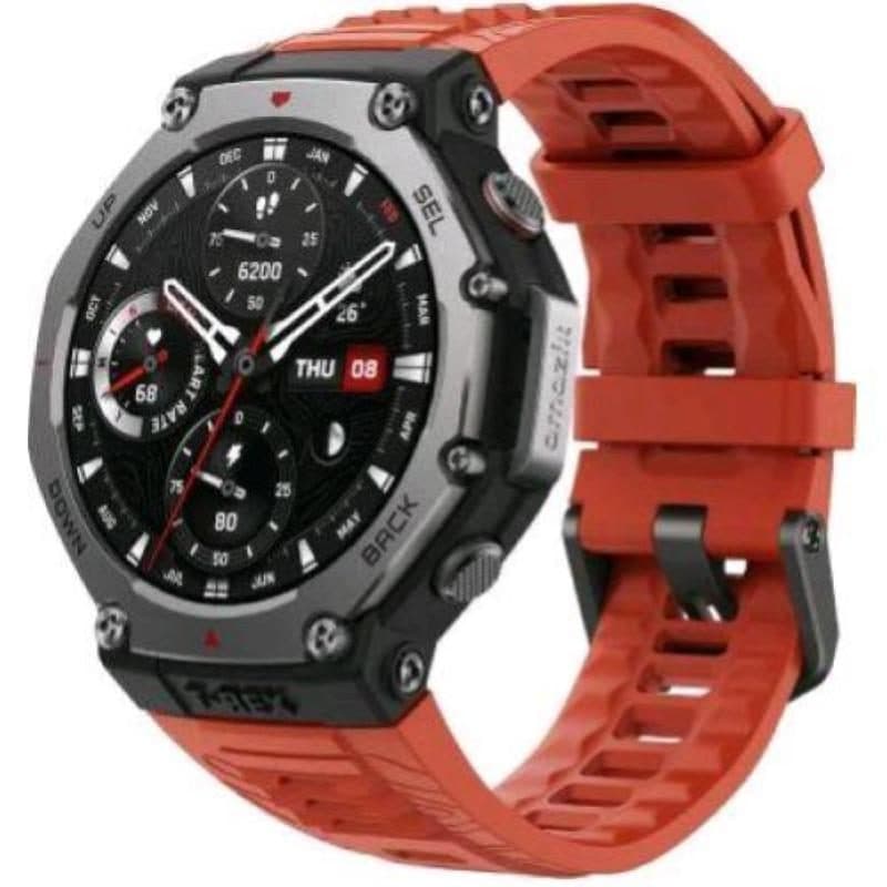 Smartwatch outdoor 48 mm display AMOLED con mappe e navigazione offline, NFC, rosso - Amazfit T-Rex 3