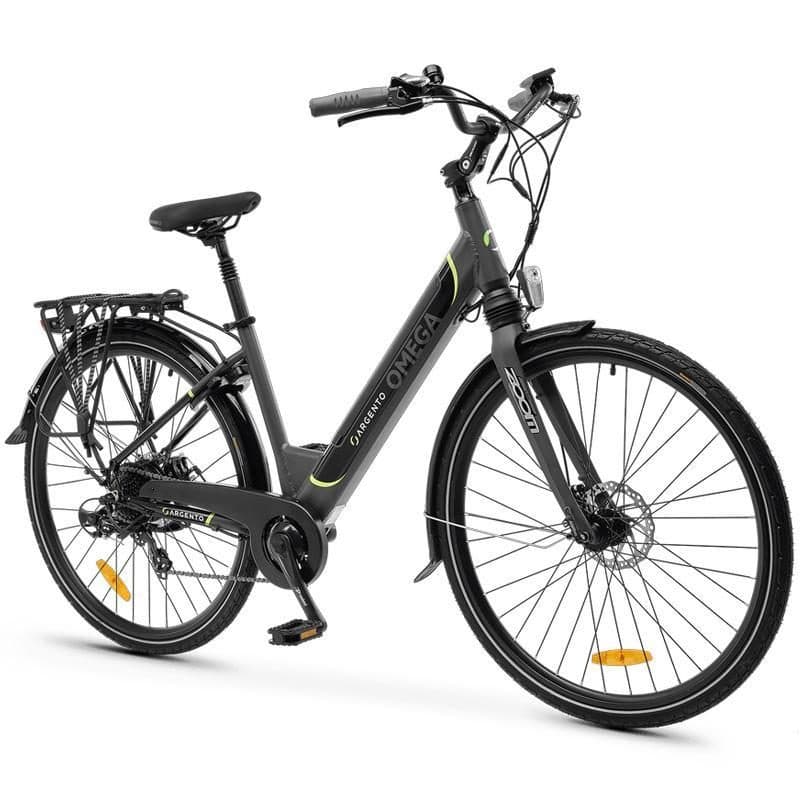 Bicicletta elettrica city e-bike nera - Argento Omega AR-BI-220013