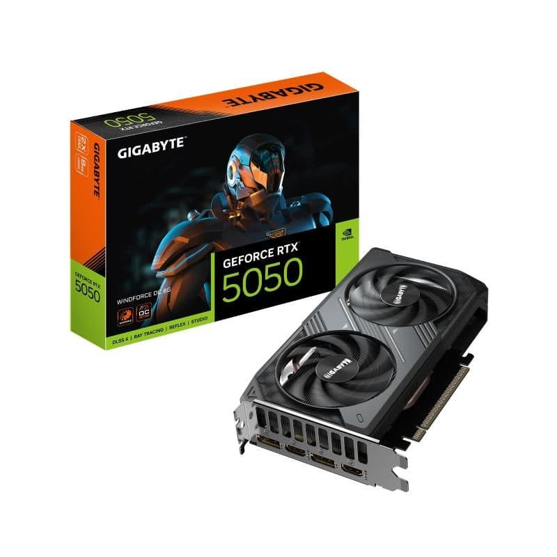 Scheda video GeForce RTX 5050 OC 8GB GDDR6 128 bit PCIe 5.0 2587 MHz 2 DisplayPort - Gigabyte Windforce OC 8G