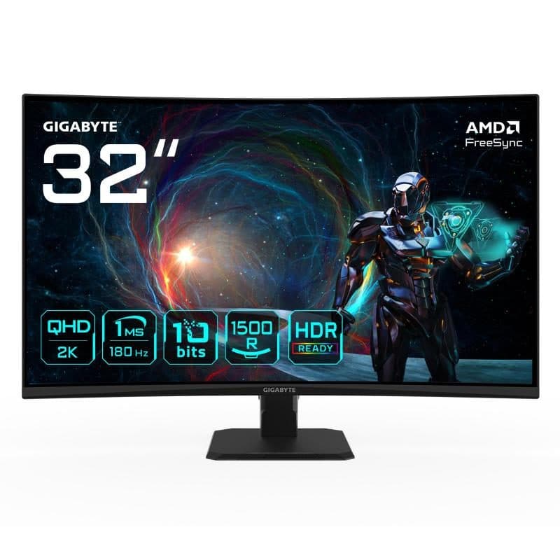Monitor gaming curvo 31.5 pollici QHD 180 Hz 1 ms nero - Gigabyte GS32QCA