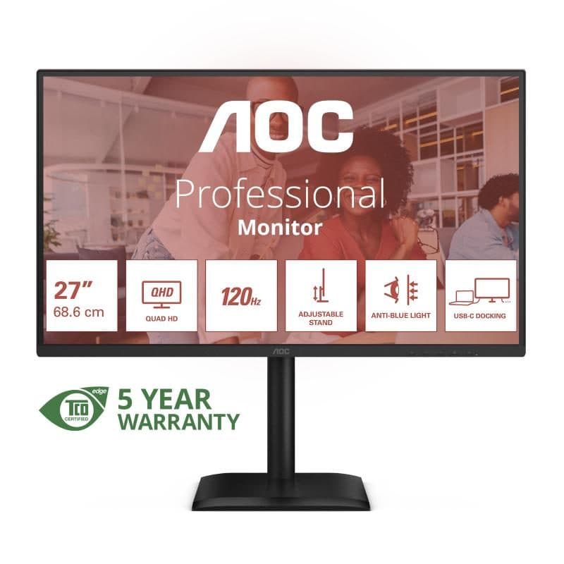 Monitor 27 pollici IPS 120 Hz regolabile in altezza USB-C - AOC