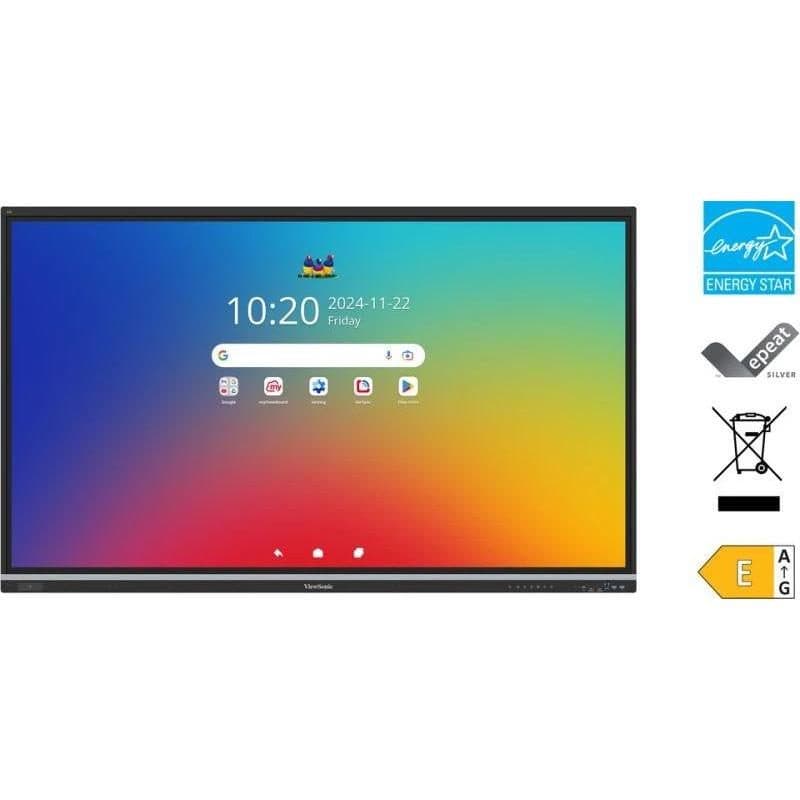 Monitor professionale touch 75 pollici 50 tocchi 16GB 128GB USB-C HDMI USB cast Android 14 EDLA - ViewSonic