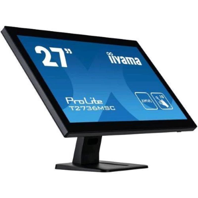 Monitor touchscreen 27 pollici Full HD 4 ms 3000:1 altoparlanti USB 3.2 Gen1 HDMI DisplayPort nero - iiyama ProLite T2752MSC-B1