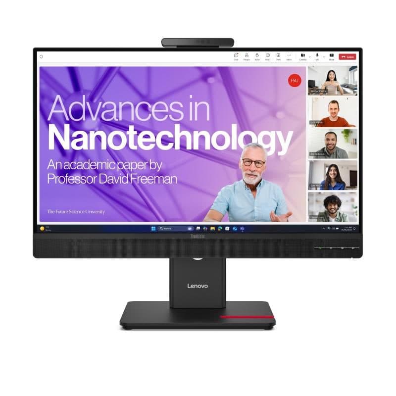 Monitor 27 pollici IPS QHD con webcam, altoparlanti, pivot, Ethernet, USB-C 100 W e daisy chain - Lenovo T27qd-4v 64B8UAT1EU