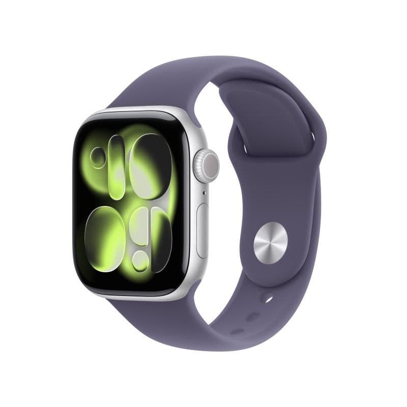 Smartwatch GPS + Cellular 42 mm cassa in alluminio argento con cinturino sport Purple Fog S/M - Apple Watch Series 11