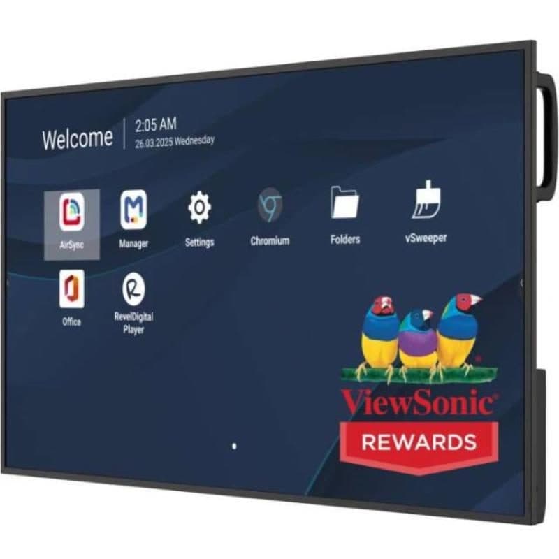 Monitor professionale UHD 4K 500 nit 4GB 32GB Android 14 24/7 DVI HDMI VESA - ViewSonic 43DS