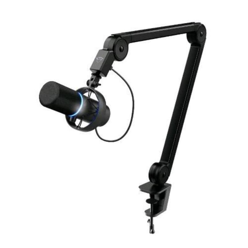 Microfono USB professionale con braccio pattern cardioide filtro pop LED nero - Trust GXT 255+ Onyx