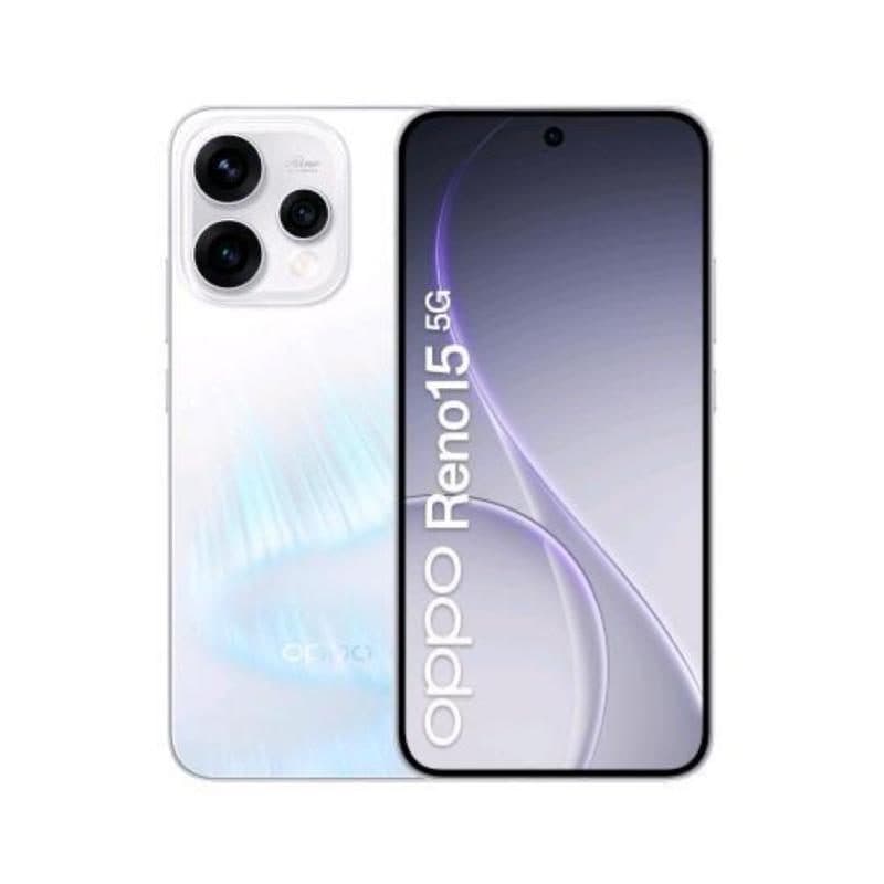 Smartphone 5G dual SIM AI 6.59 pollici 512GB RAM 8GB bianco Aurora White - OPPO Reno 15