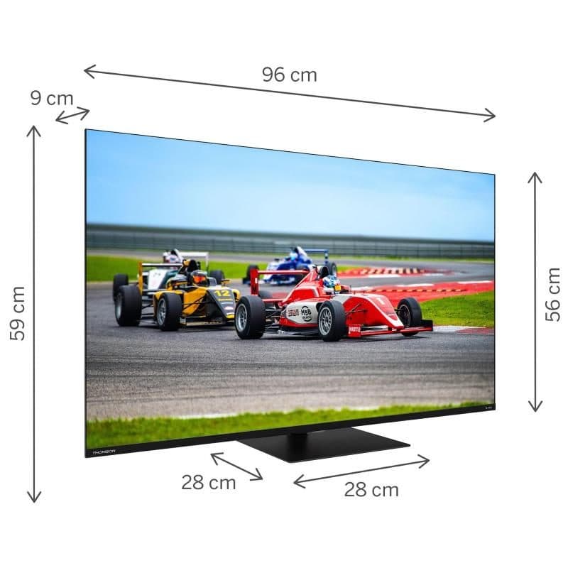 TV QLED 4K UHD smart Google 43 pollici 144 Hz speaker frontali con piede - Thomson