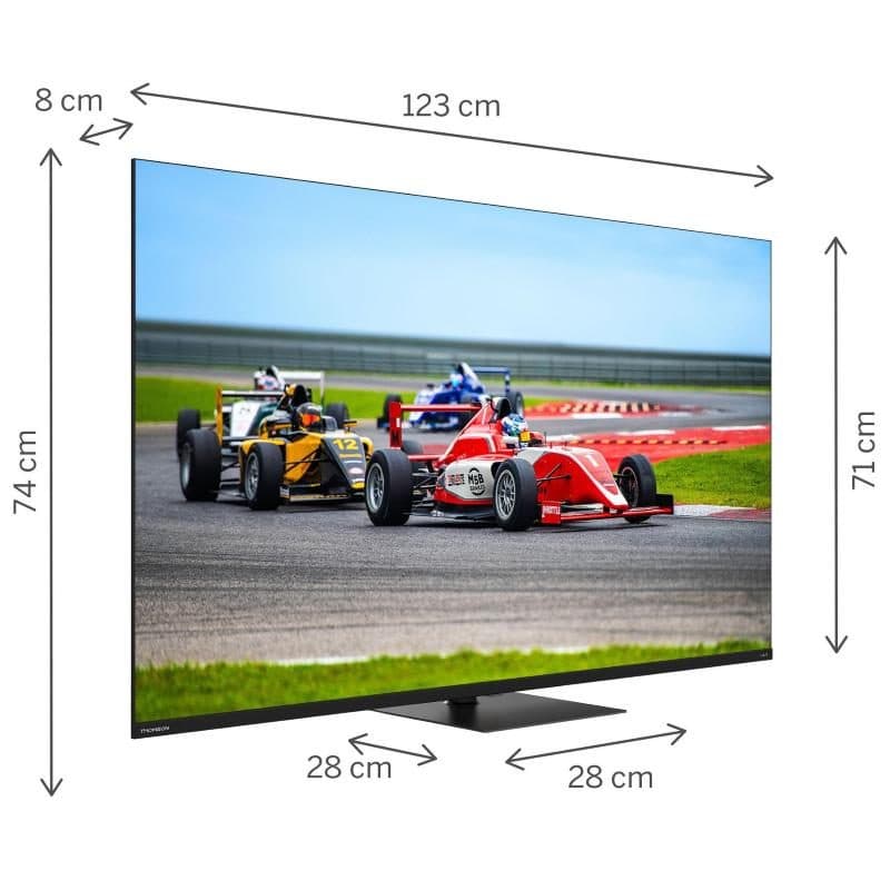 TV QLED 4K UHD smart Google 55 pollici 144 Hz speaker frontali con piede - Thomson
