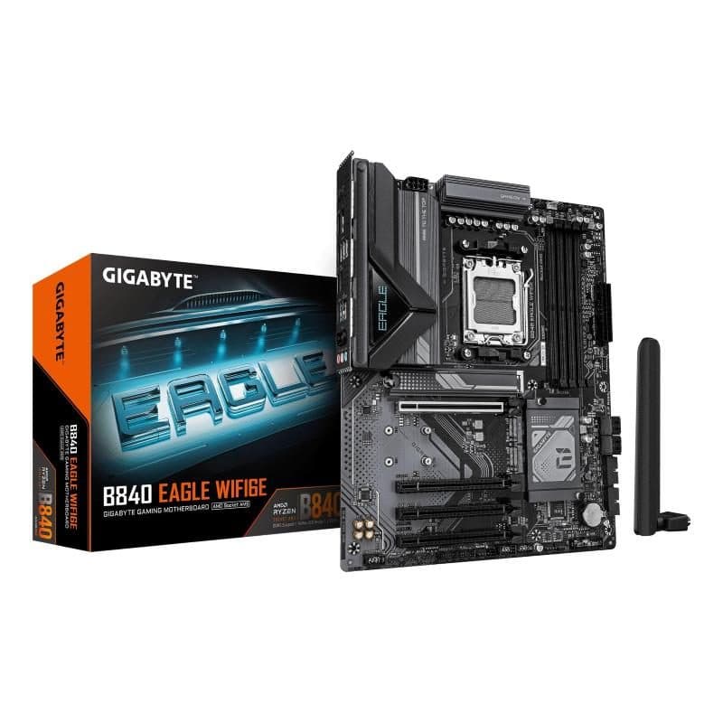 Scheda madre per AMD Ryzen 9000 VRM 8+2+2 fasi DDR5 fino a 8200 MHz OC Wi-Fi 6E - Gigabyte B840 Eagle