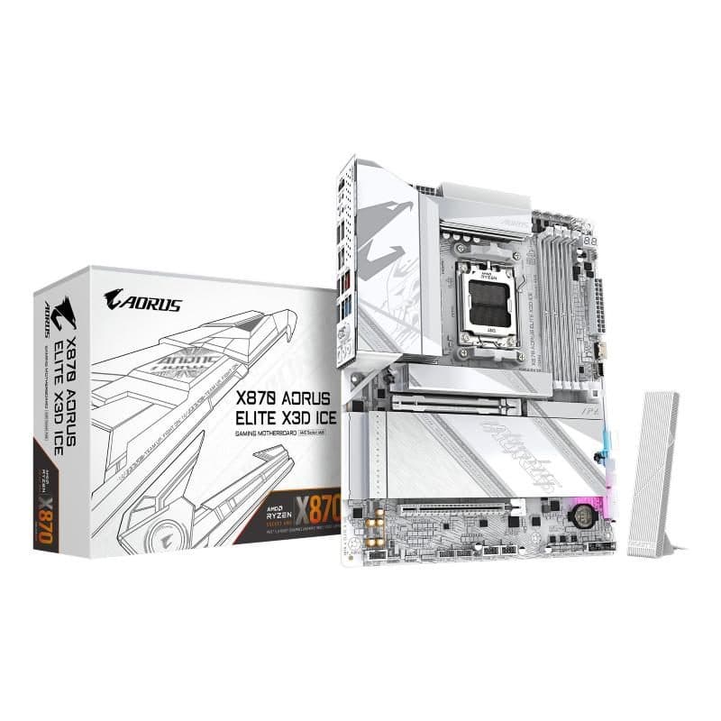 Scheda madre per AMD Ryzen 9000 VRM digitale 16+2+2 fasi DDR5 fino a 9000 MHz - Gigabyte X870 Aorus Elite X3D Ice