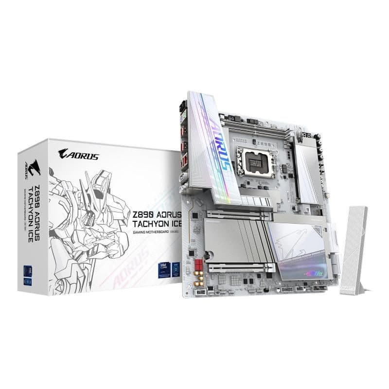 Scheda madre per Intel Core Ultra serie 2 VRM 18+1+2 fasi DDR5 fino a 9500 MHz OC - Gigabyte Z890 Aorus Tachyon Ice
