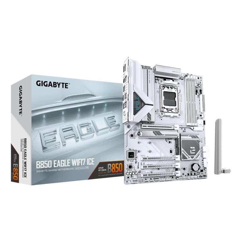 Scheda madre per AMD Ryzen serie 9000 VRM digitale 8+2+2 fasi DDR5 fino a 8200 MHz OC Wi-Fi 7 - Gigabyte B850 Eagle Ice