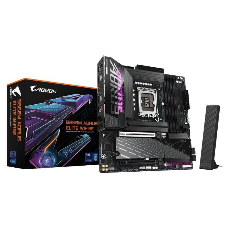 Scheda madre per CPU Intel Core Ultra VRM 12+1+2+1 fasi fino a 9200 MHz DDR5 - Gigabyte B860M Aorus Elite WiFi6E
