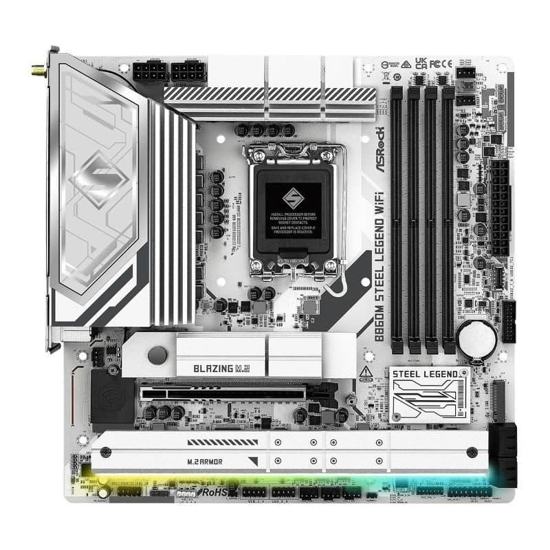 Scheda madre micro ATX socket LGA1851 chipset B860 USB4 Wi-Fi - ASRock B860M Steel Legend WiFi