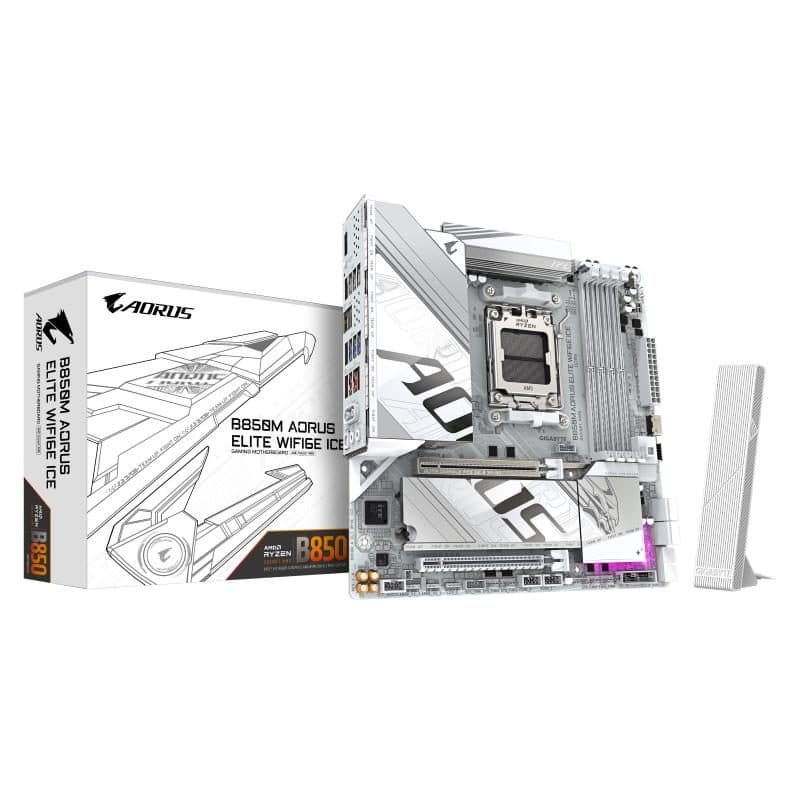 Scheda madre per AMD Ryzen serie 9000 12+2+1 fasi VRM digitali fino a 8200 MHz - Gigabyte B850M Aorus Elite WiFi6E Ice