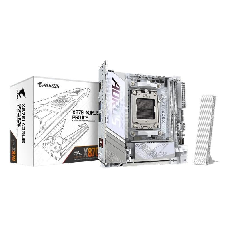 Scheda madre per AMD Ryzen serie 9000 VRM 8+2+1 fasi DDR5 fino a 8400 MHz OC - Gigabyte X870I Aorus Pro Ice