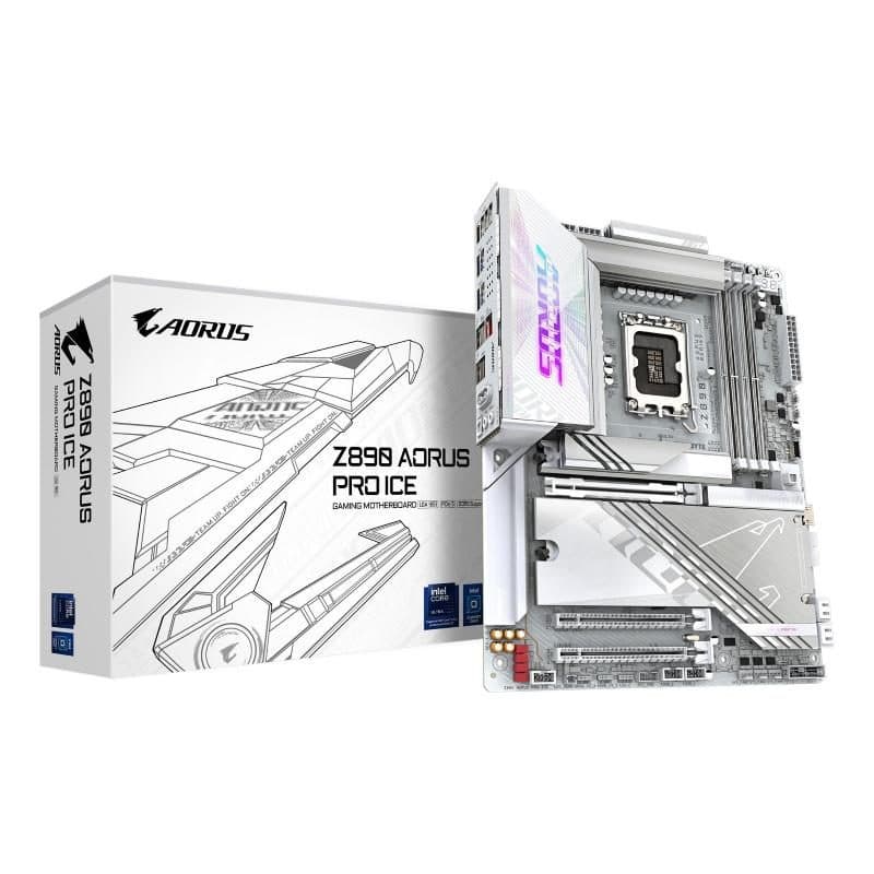Scheda madre per Intel Core Ultra serie 2 VRM 16+1+2 fasi DDR5 fino a 9500 MHz - Gigabyte Z890 Aorus Pro Ice
