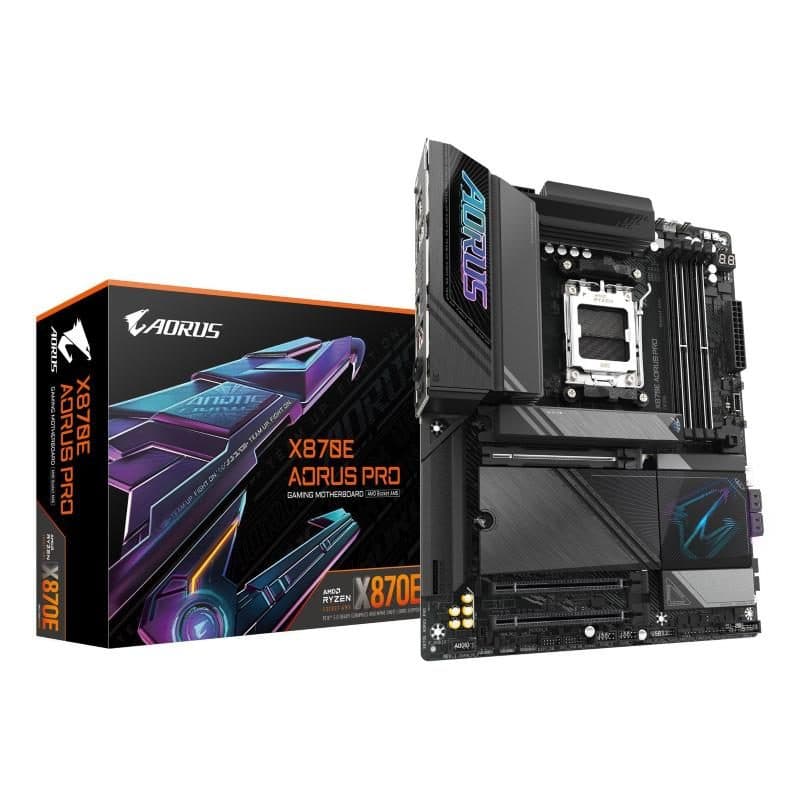 Scheda madre per CPU AMD Ryzen 9000, VRM digitali 16+2+2 fasi, DDR5 fino a 8000MHz (OC) - Gigabyte X870E Aorus Pro