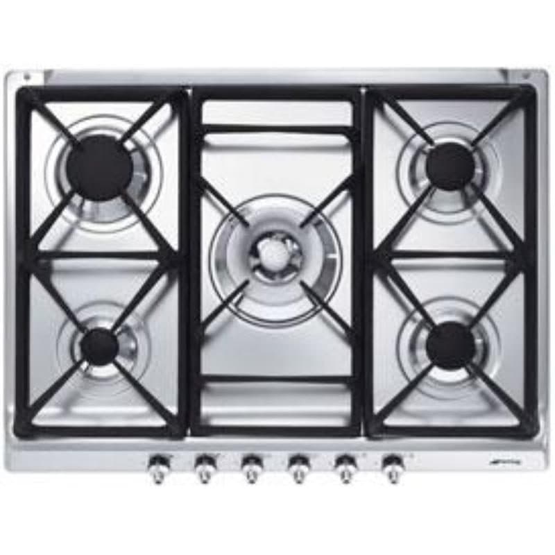 Piano cottura da incasso a gas 5 zone 70/75 cm inox - Smeg SE70SGH-5