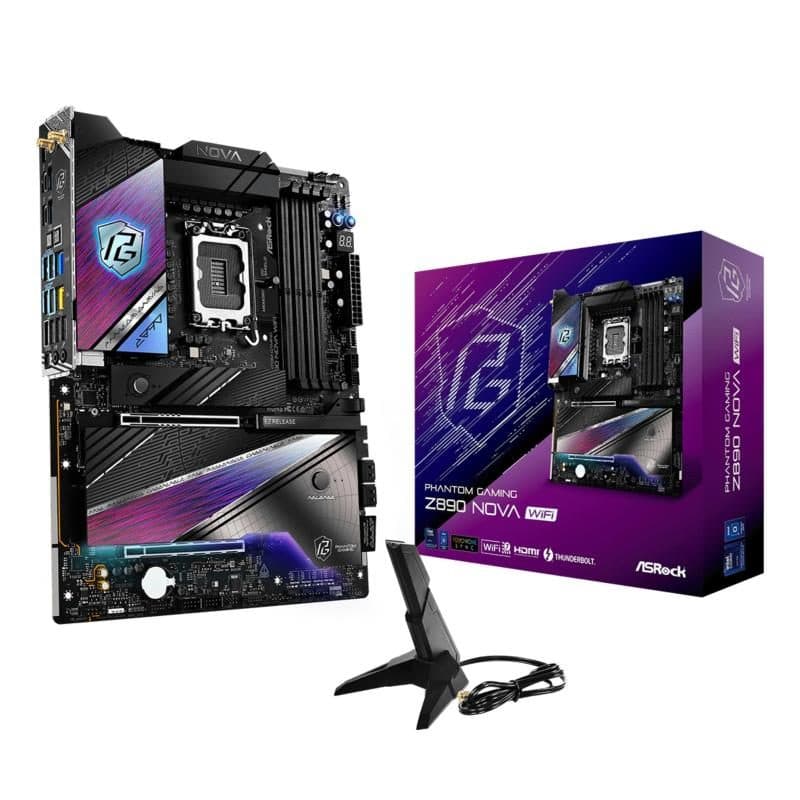 Scheda madre ATX socket LGA1851 chipset Z890 con Wi-Fi, USB4 e USB 3.2 Gen 2 - ASRock Phantom Gaming Z890 Nova WiFi