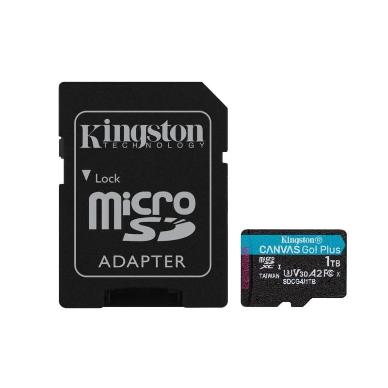 Scheda microSDXC 1TB con adattatore 200MB/s A2 U3 V30 - Kingston Canvas Go Plus Gen4