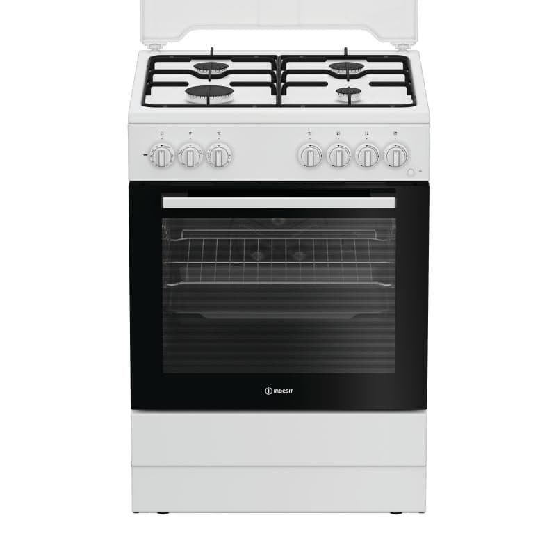 Cucina a gas 4 bruciatori con forno elettrico 73 L 60x60 cm bianco - Indesit I6G3PMW