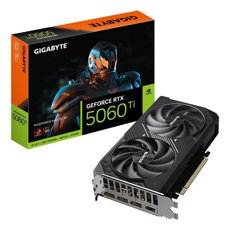 Scheda grafica 8GB GDDR7 128 bit PCIe 5.0 frequenza core 2617MHz - Gigabyte GeForce RTX 5060 Ti Windforce MAX OC 8G