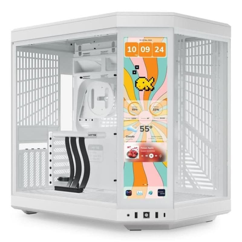 Case midi tower display IPS touch 2.5K vetro temperato senza alimentatore Snow White - Hyte Y70 Touch Infinite