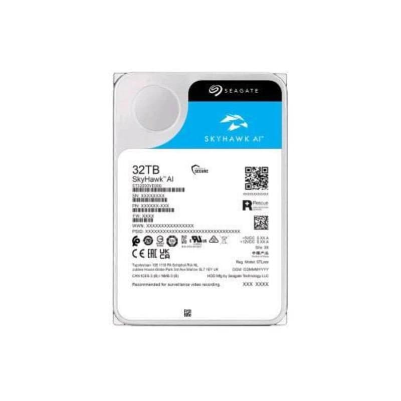 Hard disk interno 32TB SATA 6 Gb/s 3.5 pollici buffer 512MB - Seagate SkyHawk AI