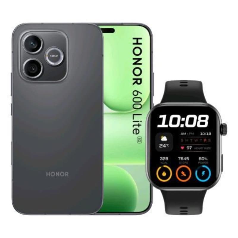 Smartphone 5G dual SIM 6.6 pollici 256GB RAM 8GB Velvet Black + smartwatch Watch 2i nero - Honor 600 Lite