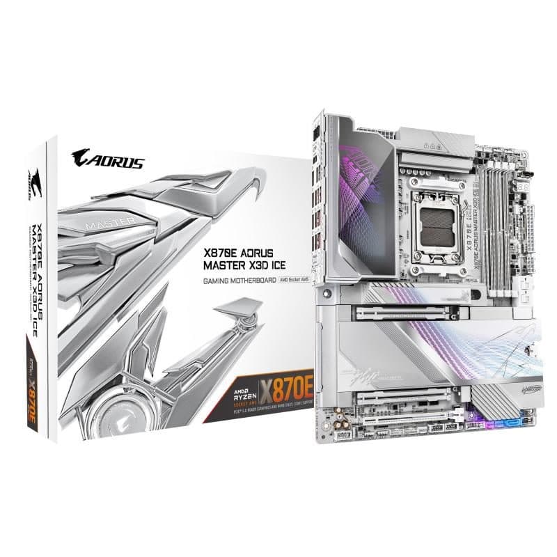 Scheda madre per CPU AMD Ryzen 9000 VRM digitale 18+2+2 fasi DDR5 fino a 9000MHz - Gigabyte X870E AORUS MASTER X3D ICE