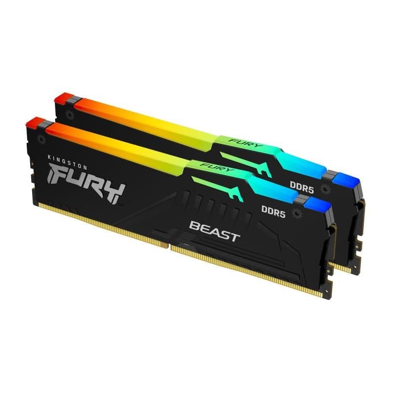 Kit memoria RAM 32GB (2 moduli) DDR5 6400MT/s CL32 DIMM RGB EXPO - Kingston Fury Beast