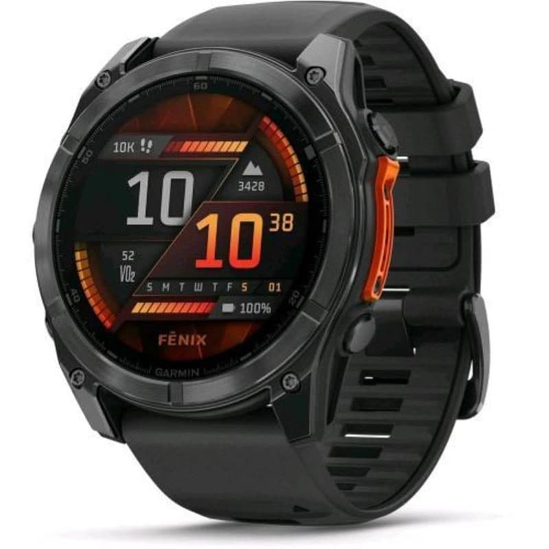 Smartwatch 51 mm AMOLED 1.4 pollici touchscreen GPS multi-band torcia mappe grigio ardesia e nero - Garmin Fenix 8