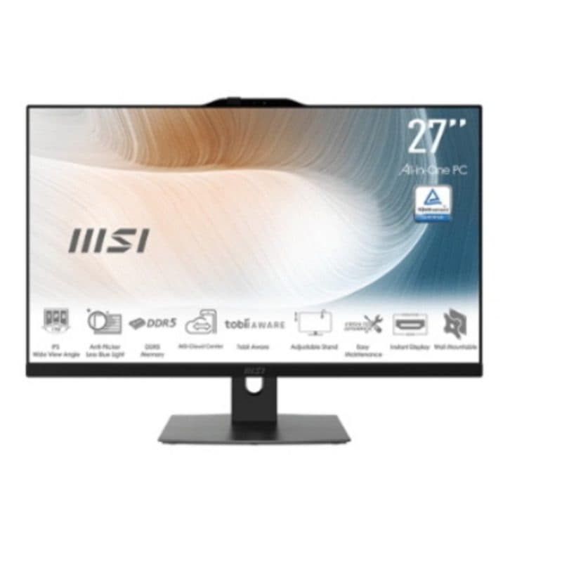 PC All-in-one 27 pollici FHD Core 5 120U 16GB DDR5 SSD 512GB Windows 11 Pro nero - MSI Modern AM272P 1M-1436EU