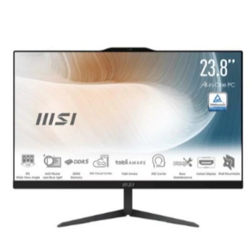 PC All-in-one 23.8 pollici FHD Core 5 120U 16GB DDR5 SSD 512GB Windows 11 Pro nero - MSI Modern AM242 1M-2284EU