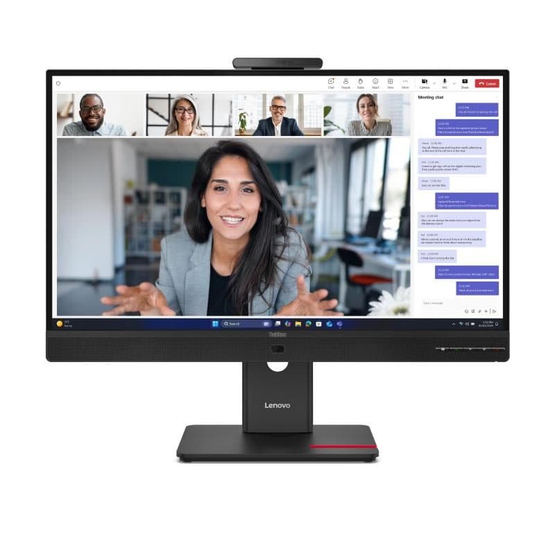 Monitor 23.8 pollici IPS HDMI VGA DisplayPort USB-C 15 W webcam VoIP nero - Lenovo T24-4V