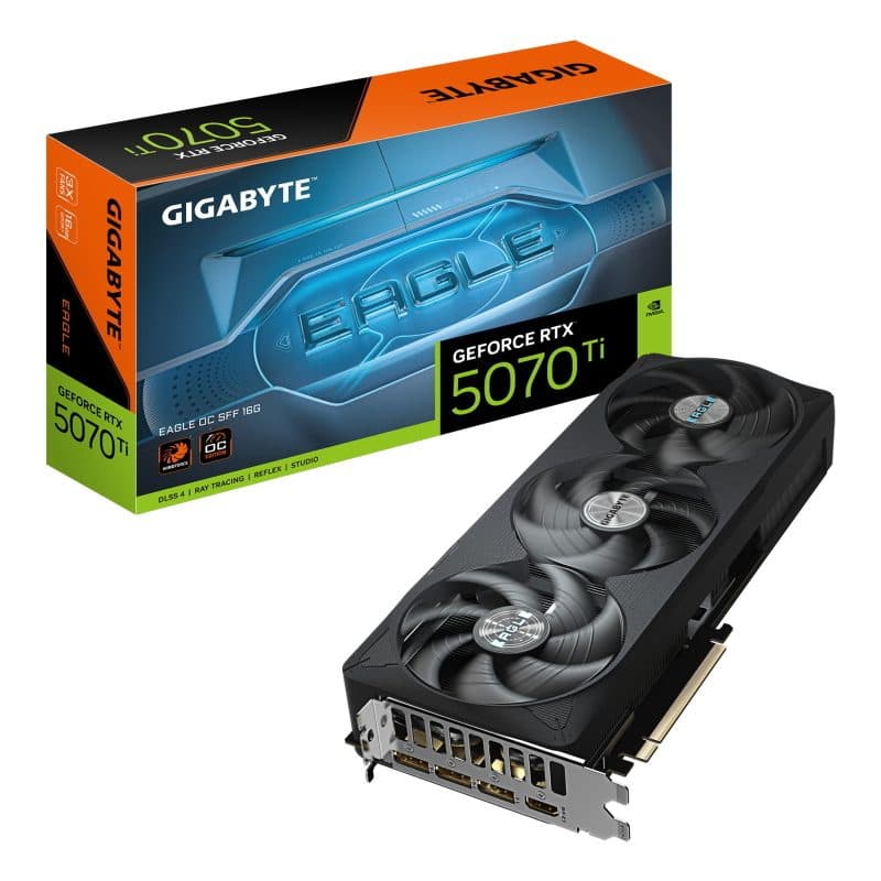 Scheda grafica GeForce RTX 5070 Ti 16GB GDDR7 256 bit PCIe 5.0 2542 MHz 3 DisplayPort - Gigabyte Eagle OC SFF 16G