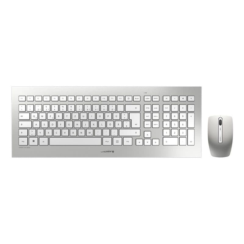 Tastiera e mouse wireless RF QWERTZ (layout tedesco) argento/bianco - Cherry DW 8000
