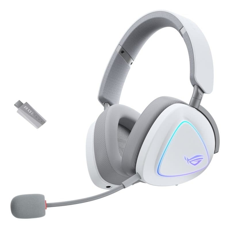 Cuffie gaming con microfono wireless Bluetooth USB Moonlight White - ASUS ROG Delta II