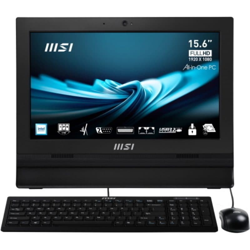 PC All-in-one touch 15,6 pollici Intel N100 8GB RAM SSD 256GB FreeDOS nero - MSI